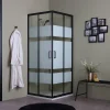 Kiamami Valentina Porte De Douche Carrée 90X90 Avec Portes Sérigraphiées Et Profilés Noirs - City* Porte De Douche