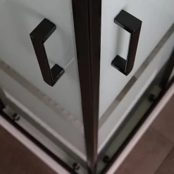 Kiamami Valentina Porte De Douche Carrée 90X90 Avec Portes Sérigraphiées Et Profilés Noirs - City* Porte De Douche