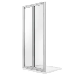 Porte de Douche 75CM H198 Verre Transparent Ouverture Saloon 2 Parois Pivotantes mod. West