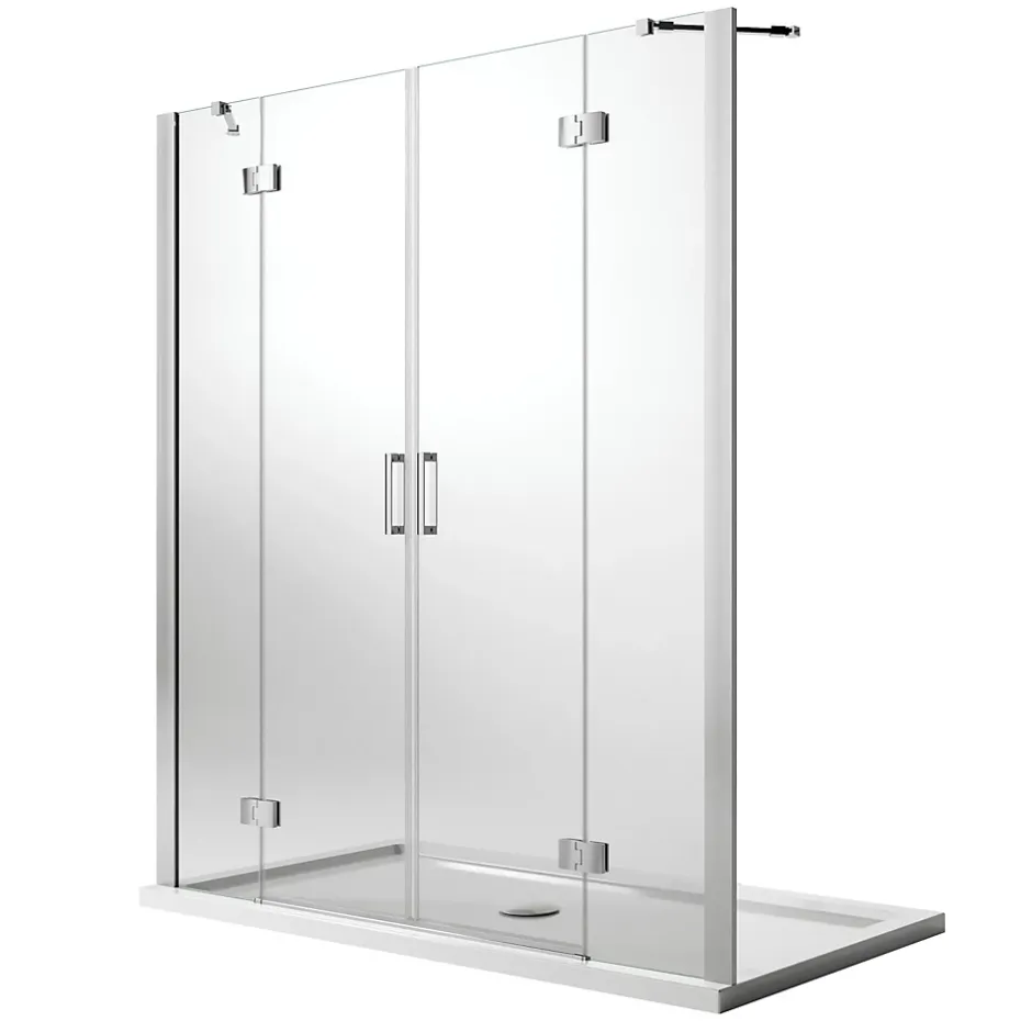 Porte de douche 200CM H190 Verre Transparent avec Easy-Clean mod. Flip Porte + Porte