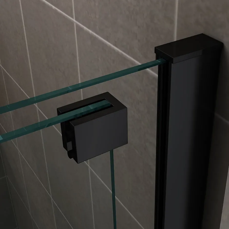 Saniverre Porte de douche coulissante NAPOLIBLACK H.200 x L. 170 cm verre transparent 8 mm -