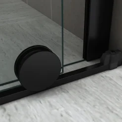 Saniverre Porte de douche coulissante NAPOLIBLACK H.200 x L. 170 cm verre transparent 8 mm -