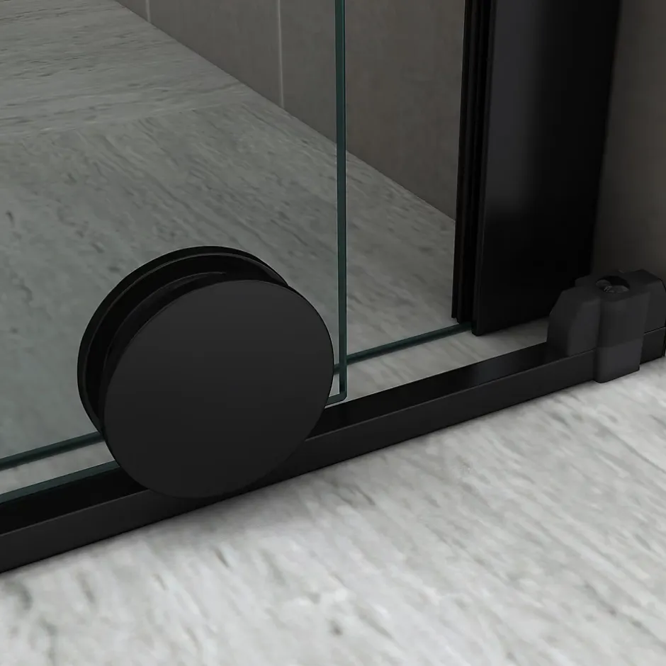 Saniverre Porte de douche coulissante NAPOLIBLACK H.200 x L. 170 cm verre transparent 8 mm -