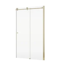 Schulte Porte de douche coulissante l.100 x H.200 cm, verre transparent, profilé doré mat, MasterClass