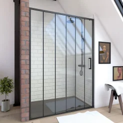 Galedo Porte de douche coulissante noir FactorX 120cm* Porte De Douche