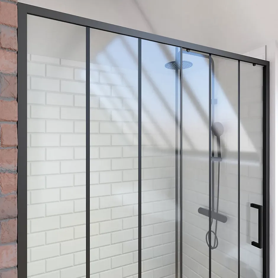 Galedo Porte de douche coulissante noir FactorX 120cm* Porte De Douche
