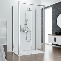 Schulte Porte de douche coulissante l.140 x H.200 cm, profilé chrome, Impériale 8* Porte De Douche