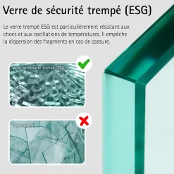 Schulte Porte de douche coulissante transparente l. totale 120 x H.200 cm avec porte latérale fixe gauche l.80 cm, profilé noir, Impériale 8* Porte De Douche