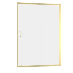 Galedo Porte de douche coulissante 140 x 200 cm, profilés alu doré brossé, Factory Gold