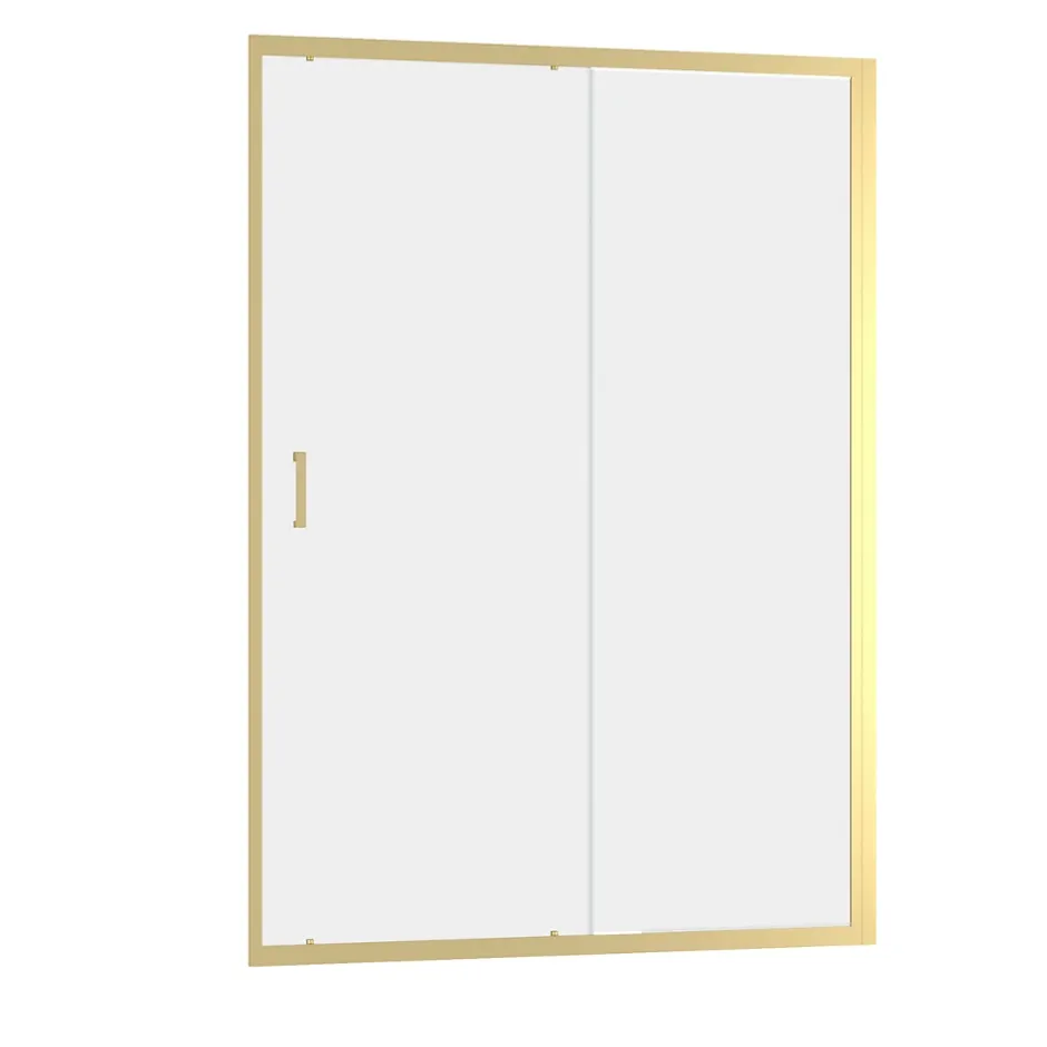 Galedo Porte de douche coulissante 140 x 200 cm, profilés alu doré brossé, Factory Gold