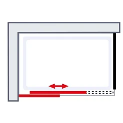 Schulte Porte de douche coulissante ouverture gauche l.140 x H.200 cm, verre transparent anticalcaire, profilé chromé, Imperial* Porte De Douche