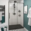GoodHome Porte de douche coulissante Ezili transparent profilé noir 100 cm