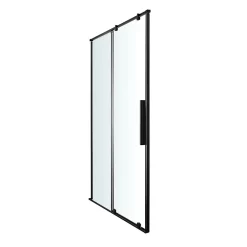 GoodHome Porte de douche coulissante Ezili transparent profilé noir 100 cm