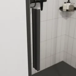 GoodHome Porte de douche coulissante Ezili transparent profilé noir 100 cm