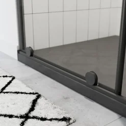 GoodHome Porte de douche coulissante Ezili transparent profilé noir 100 cm