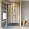Schulte Porte de douche coulissante droite l.120 x H.200, verre transparent, profilé noir, Trend2.0