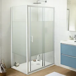 Cooke & Lewis Porte de douche coulissante Onega sérigraphié 120 cm