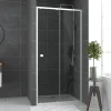 Galedo Porte de douche coulissante blanc Spot transparent 100cm