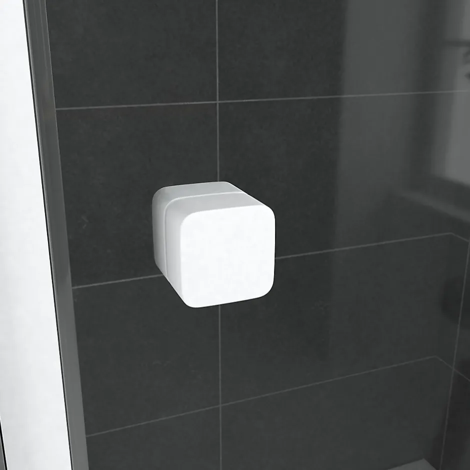 Galedo Porte de douche coulissante blanc Spot transparent 100cm