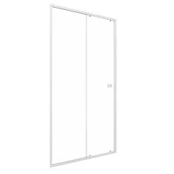 Galedo Porte de douche coulissante blanc Spot transparent 100cm