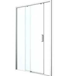 GoodHome Porte de douche coulissante PMR l.120 x 195 cm, profilés finition chrome, Ledava