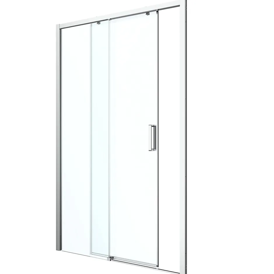 GoodHome Porte de douche coulissante PMR l.120 x 195 cm, profilés finition chrome, Ledava