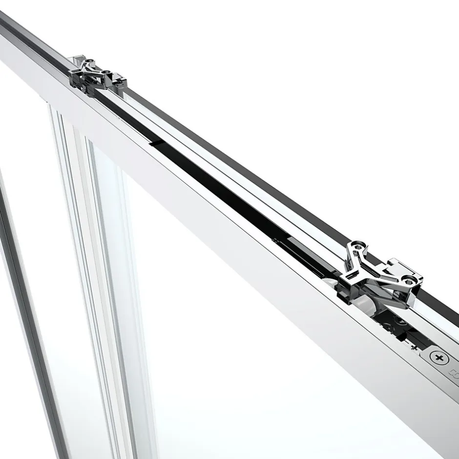 GoodHome Porte de douche coulissante PMR l.120 x 195 cm, profilés finition chrome, Ledava