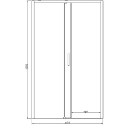 GoodHome Porte de douche coulissante PMR l.120 x 195 cm, profilés finition chrome, Ledava