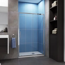 AICA Sanitaire Porte de douche coulissante 150cm en 5mm verre trempé porte de douche Hauteur 190cm Installation en niche* Porte De Douche