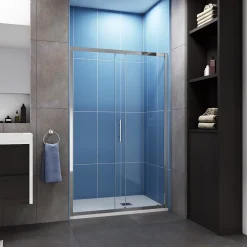 AICA Sanitaire Porte de douche coulissante 150cm en 5mm verre trempé porte de douche Hauteur 190cm Installation en niche* Porte De Douche
