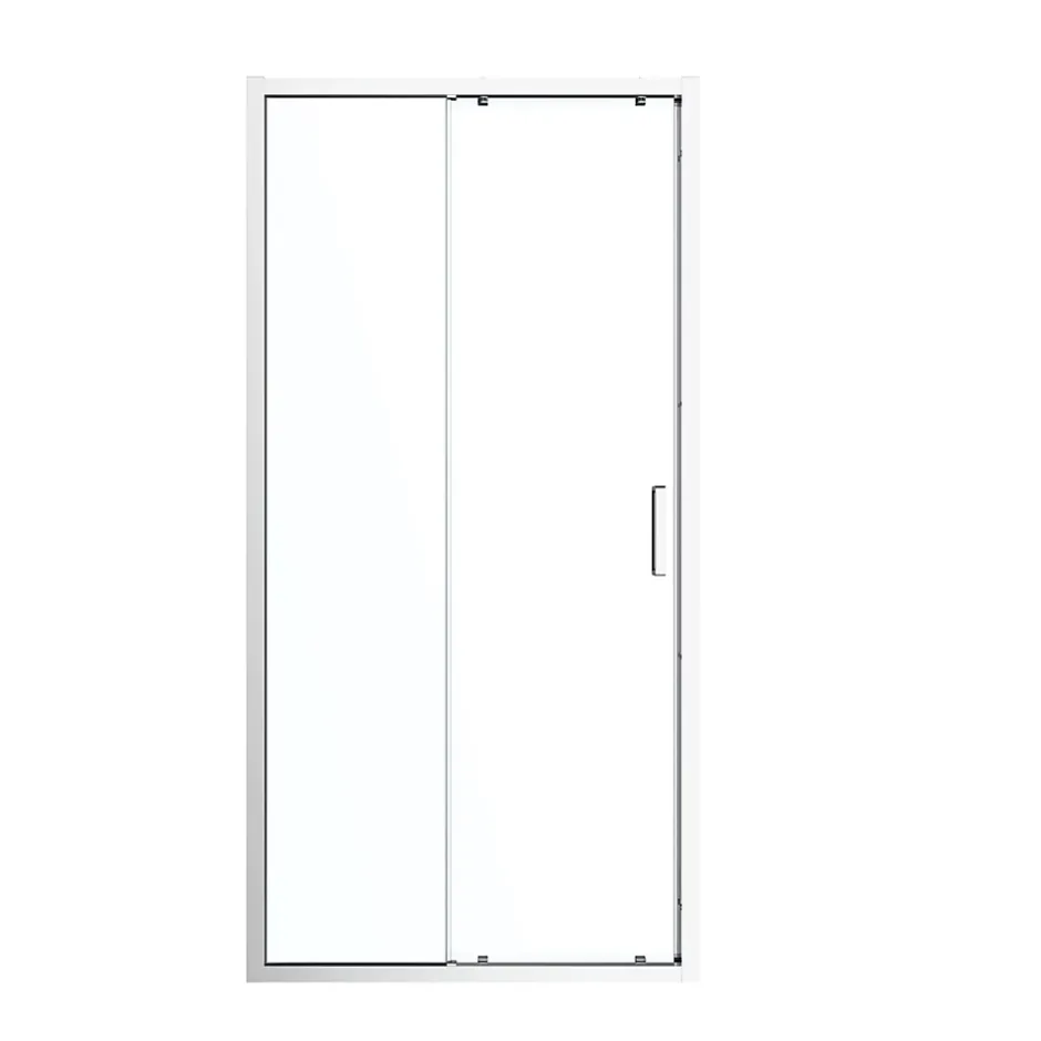 GoodHome Porte de douche coulissante l.120 x H.195 cm, verre transparent, profilés alu chrome, Ledava