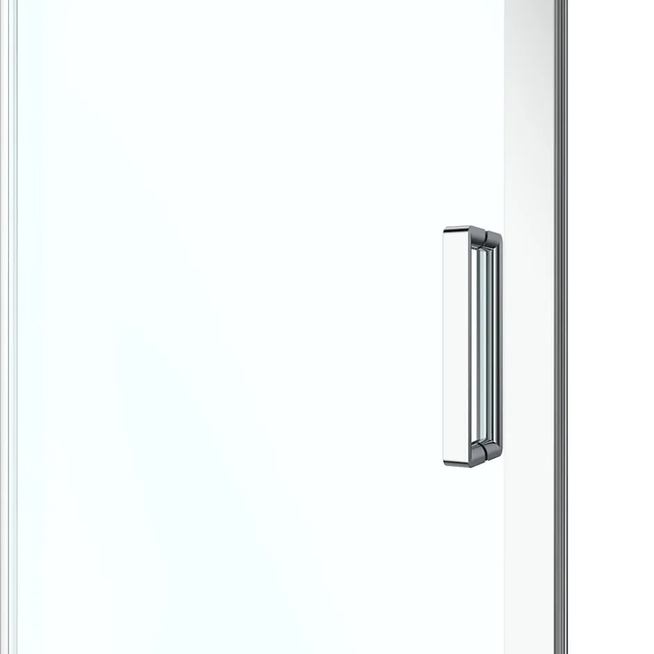 GoodHome Porte de douche coulissante l.120 x H.195 cm, verre transparent, profilés alu chrome, Ledava