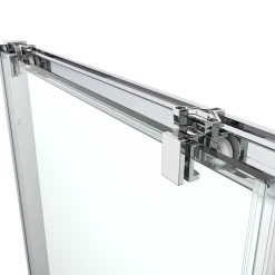 GoodHome Porte de douche coulissante l.120 x H.195 cm, verre transparent, profilés alu chrome, Ledava
