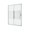 GoodHome Porte de douche coulissante l.140 x H.195 cm, bandes miroir, profilés alu chrome, Ledava* Porte De Douche