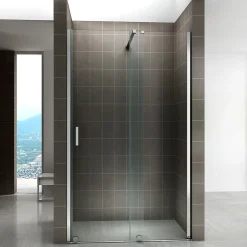 Saniverre Porte de douche coulissante NAPOLI H.200 - largeur 130 cm verre transparent 8 mm -* Porte De Douche