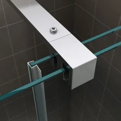 Saniverre Porte de douche coulissante NAPOLI H.200 - largeur 130 cm verre transparent 8 mm -* Porte De Douche