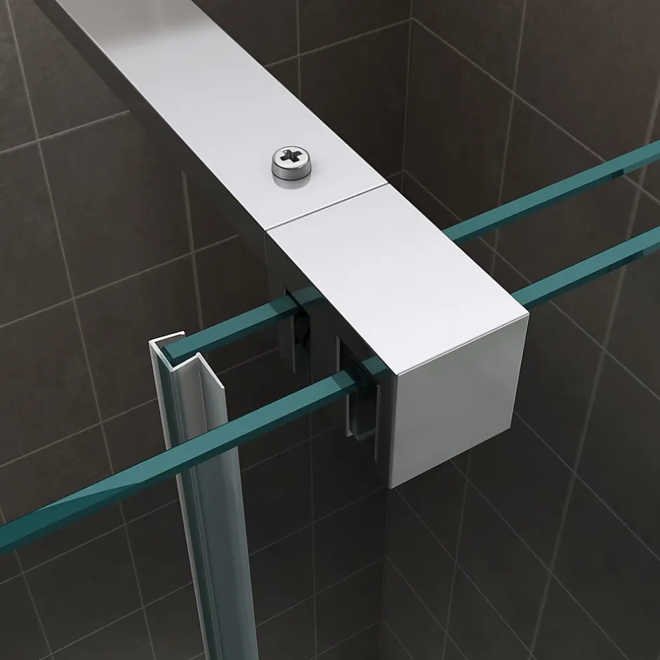 Saniverre Porte de douche coulissante NAPOLI H.200 - largeur 130 cm verre transparent 8 mm -* Porte De Douche