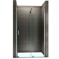 Saniverre Porte de douche coulissante NAPOLI H.200 - largeur 130 cm verre transparent 8 mm -* Porte De Douche
