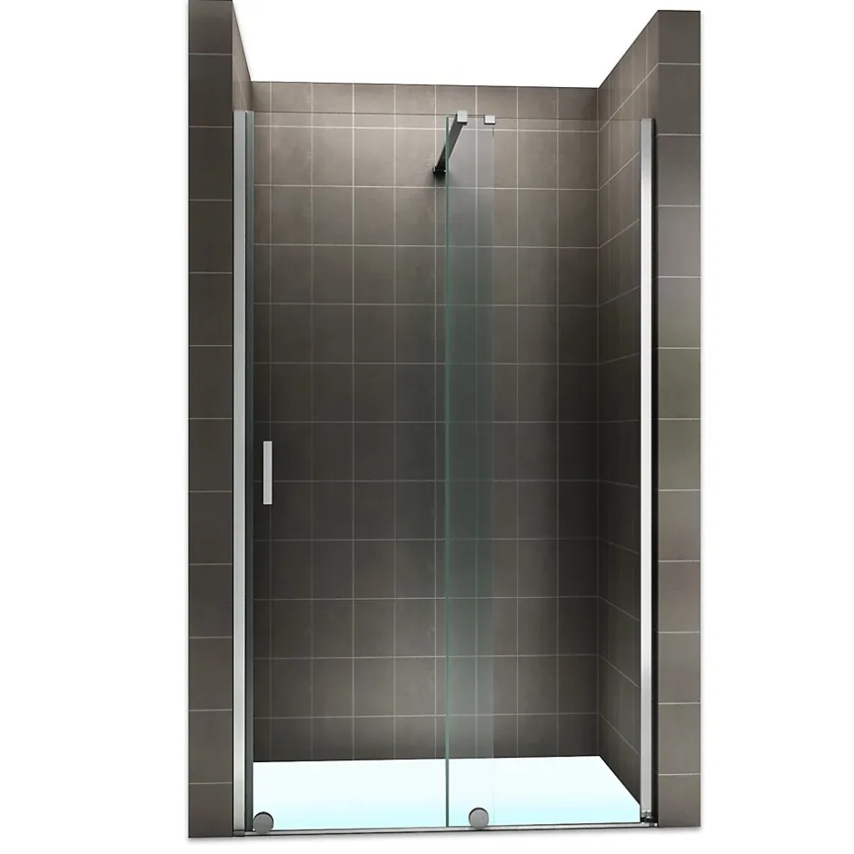 Saniverre Porte de douche coulissante NAPOLI H.200 - largeur 130 cm verre transparent 8 mm -* Porte De Douche