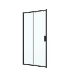 GoodHome Porte de douche coulissante l.120 x H.195 cm, profilés alu noir, Ledava* Porte De Douche