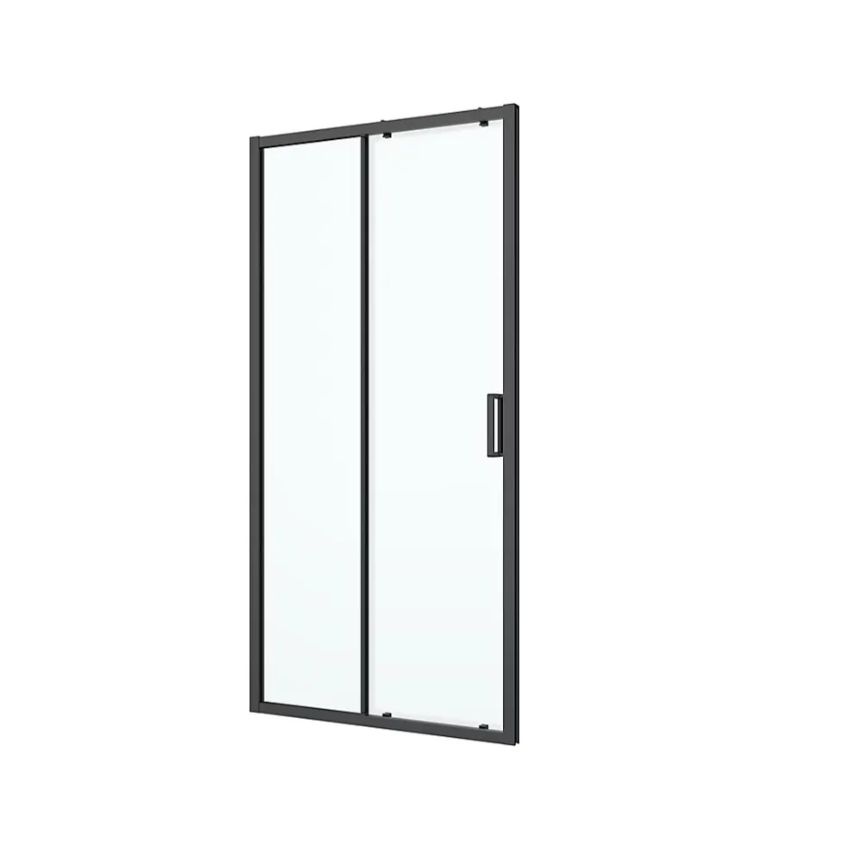 GoodHome Porte de douche coulissante l.120 x H.195 cm, profilés alu noir, Ledava* Porte De Douche