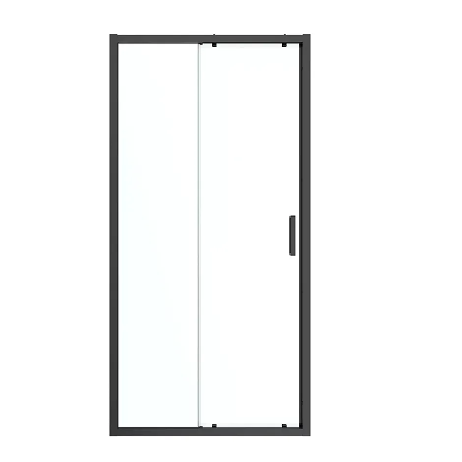 GoodHome Porte de douche coulissante l.120 x H.195 cm, profilés alu noir, Ledava* Porte De Douche
