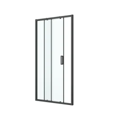 GoodHome Porte de douche coulissante l.120 x H.195 cm, profilés alu noir, Ledava* Porte De Douche