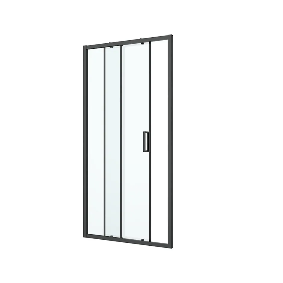 GoodHome Porte de douche coulissante l.120 x H.195 cm, profilés alu noir, Ledava* Porte De Douche