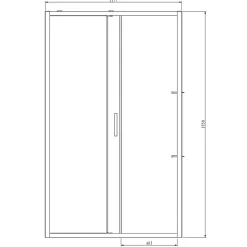 GoodHome Porte de douche coulissante l.120 x H.195 cm, profilés alu noir, Ledava* Porte De Douche