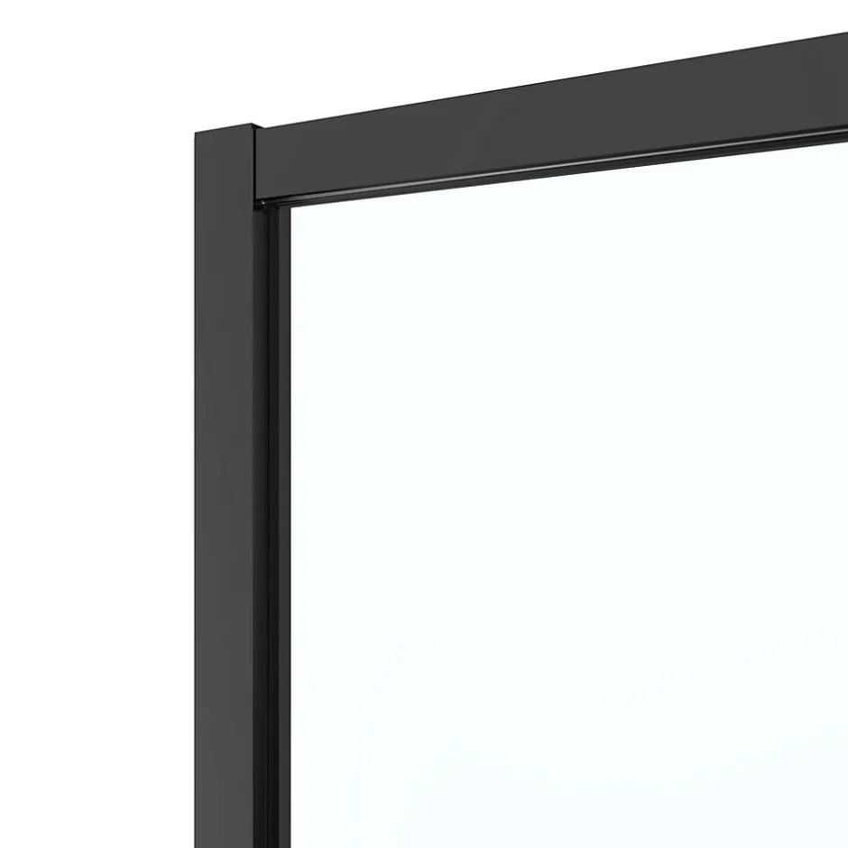 GoodHome Porte de douche coulissante l.120 x H.195 cm, profilés alu noir, Ledava* Porte De Douche