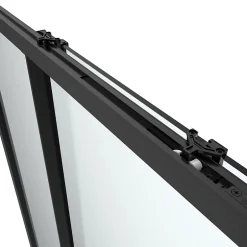 GoodHome Porte de douche coulissante l.120 x H.195 cm, profilés alu noir, Ledava* Porte De Douche
