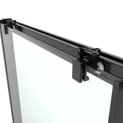 GoodHome Porte de douche coulissante l.120 x H.195 cm, profilés alu noir, Ledava* Porte De Douche