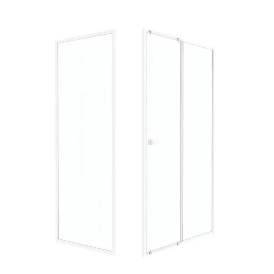 Galedo Porte de douche coulissante et paroi l.120 + 80 x H.185 cm profilés blancs, Spot* Paroi De Douche