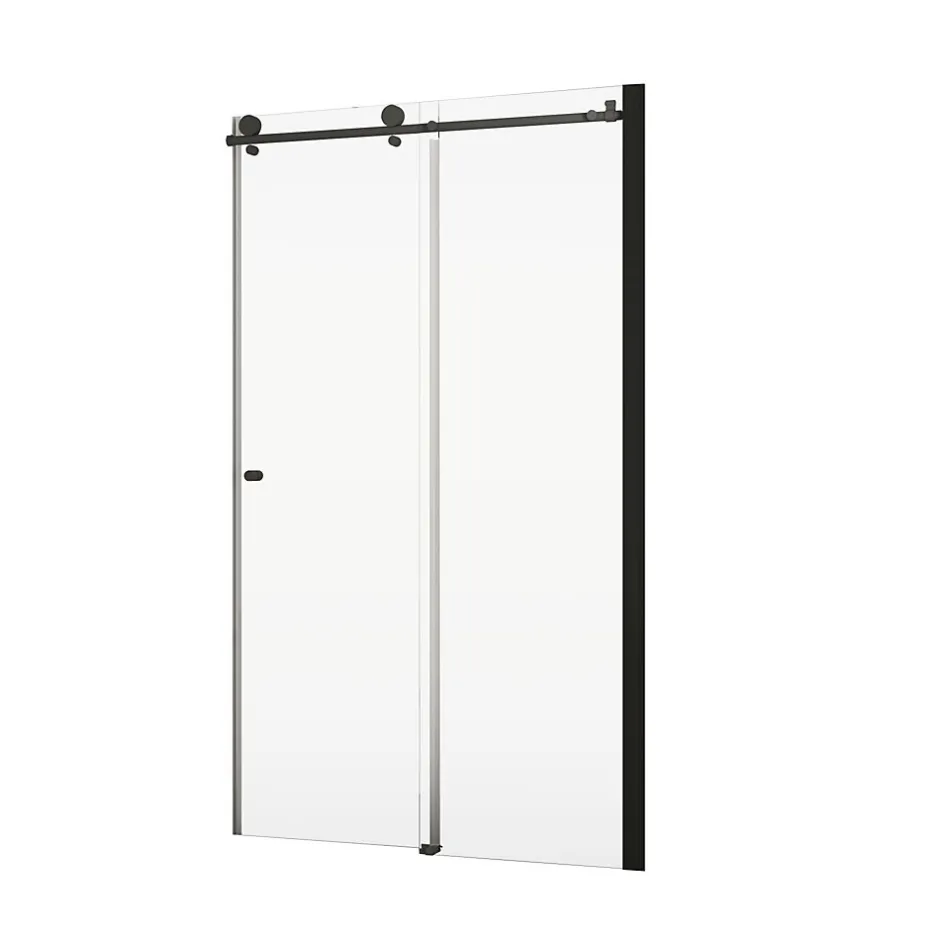 Schulte Porte de douche coulissante l.120 x H.200 cm, verre transparent, profilé noir mat, MasterClass* Porte De Douche